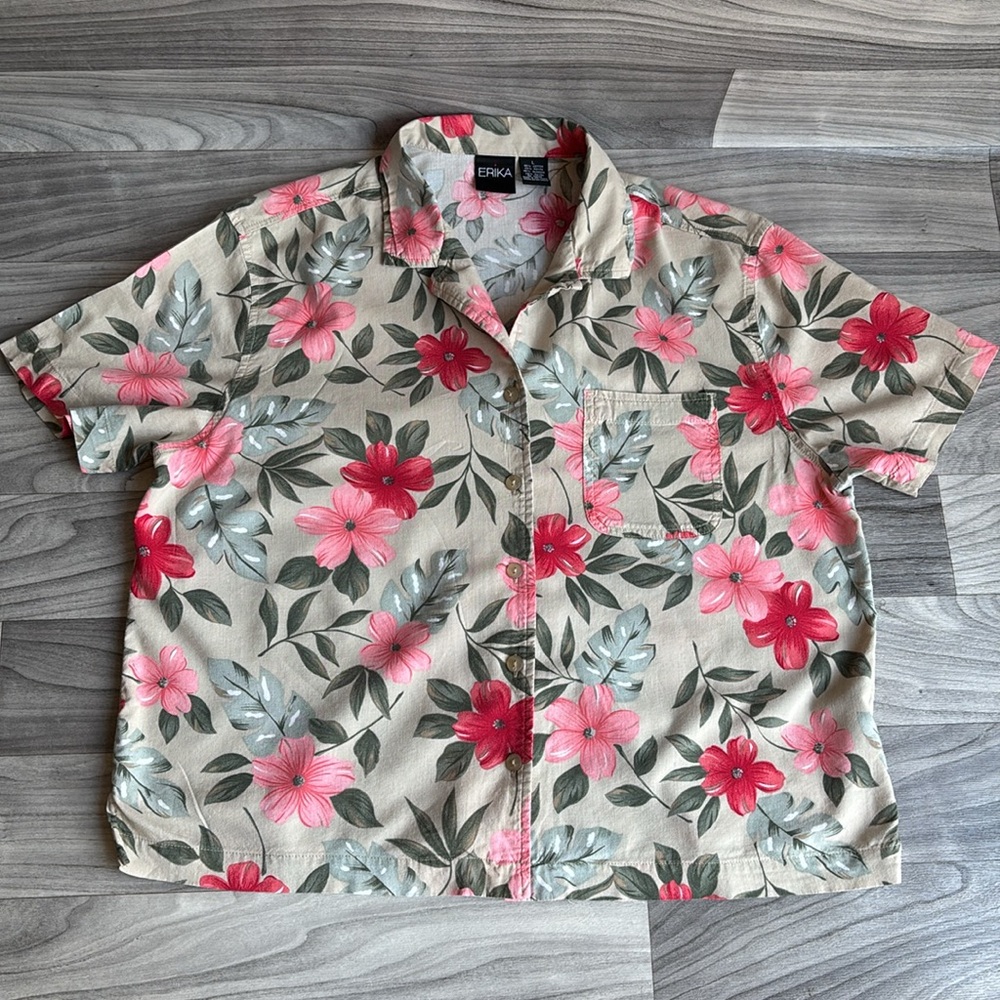 Erika Floral Button-Up Blouse